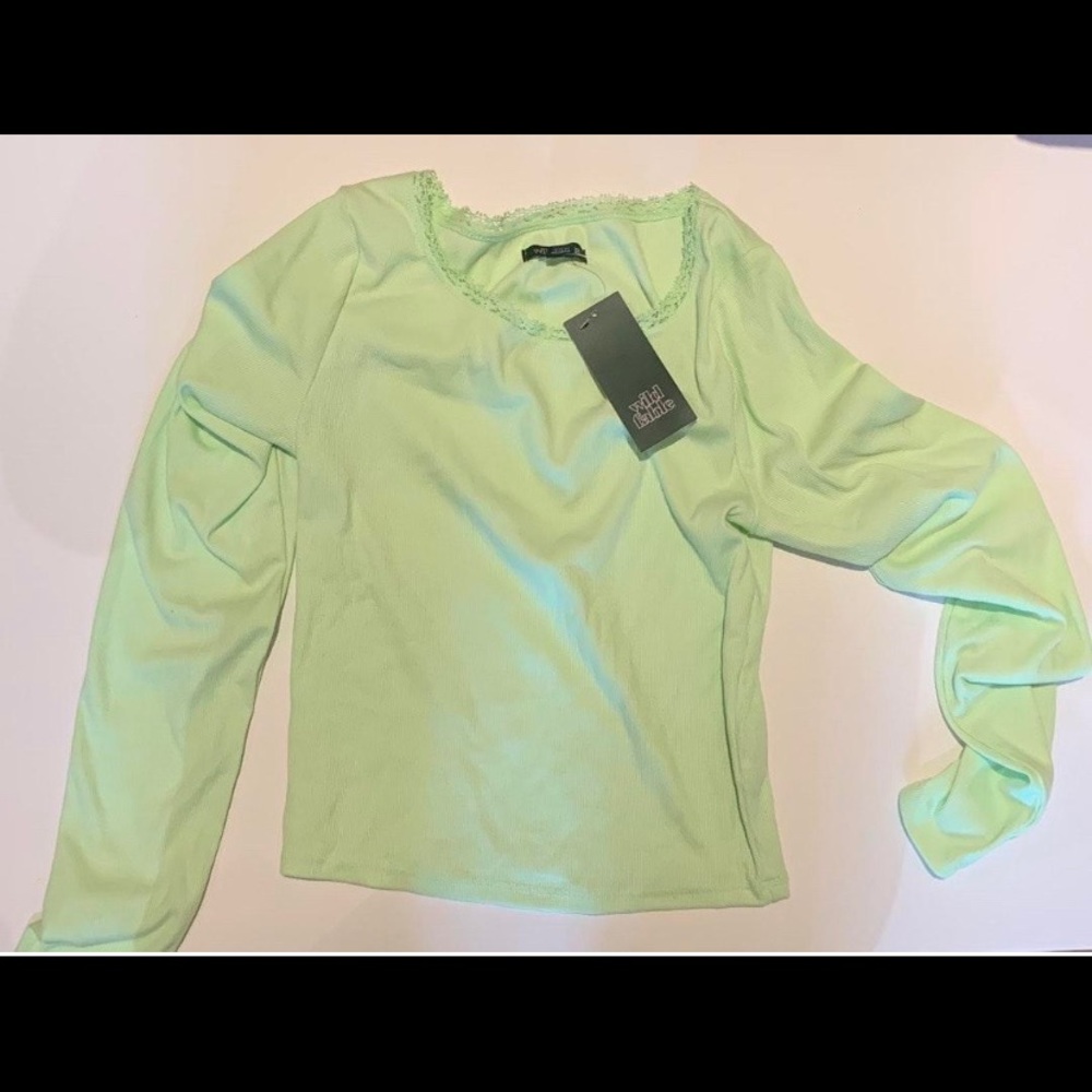 Light Green Long Sleeve Top